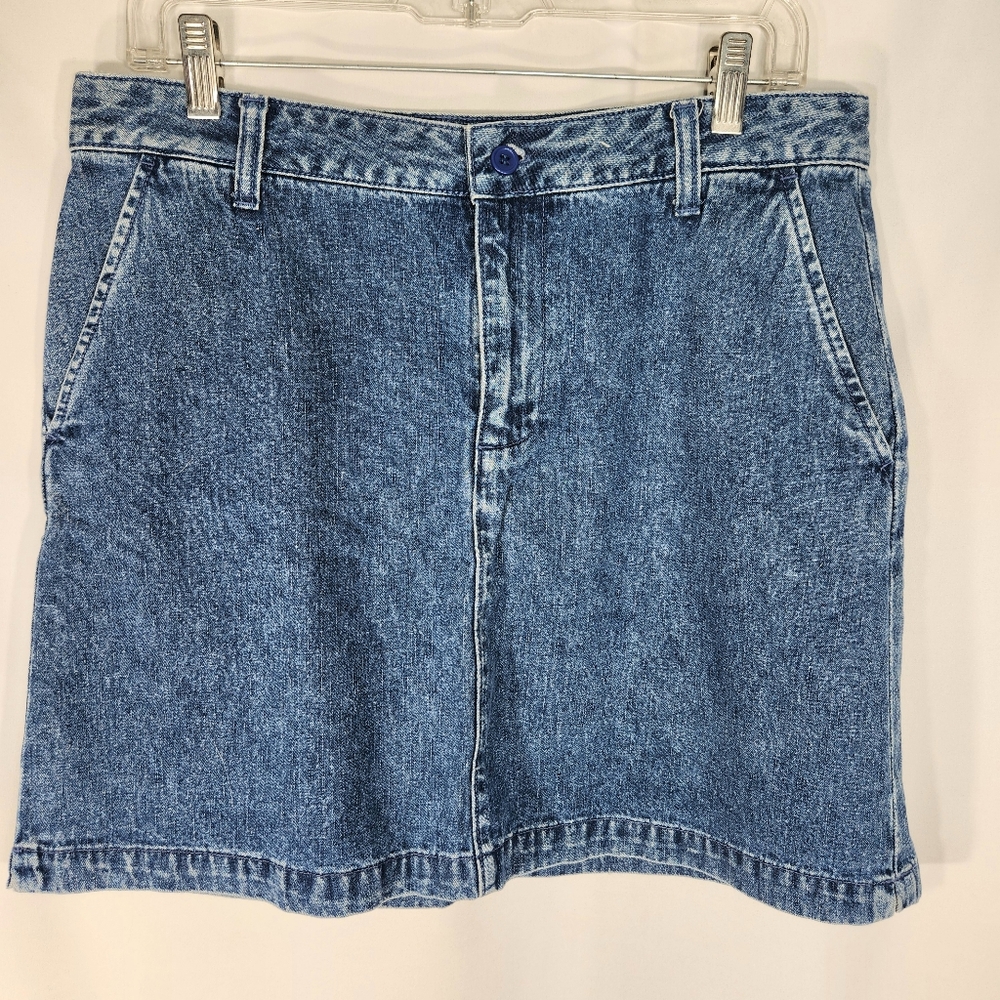 Bass G.H. Bass & Co. Blue Cotton Denim Jean Skirt w/Pockets Size 10
